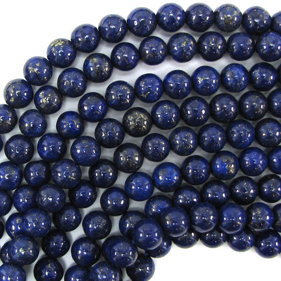 Blue Lapis Lazuli Round Beads 15" Strand 2mm 3mm 4mm 6mm 8mm 10mm 12mm 14mm - Eagle Beadz