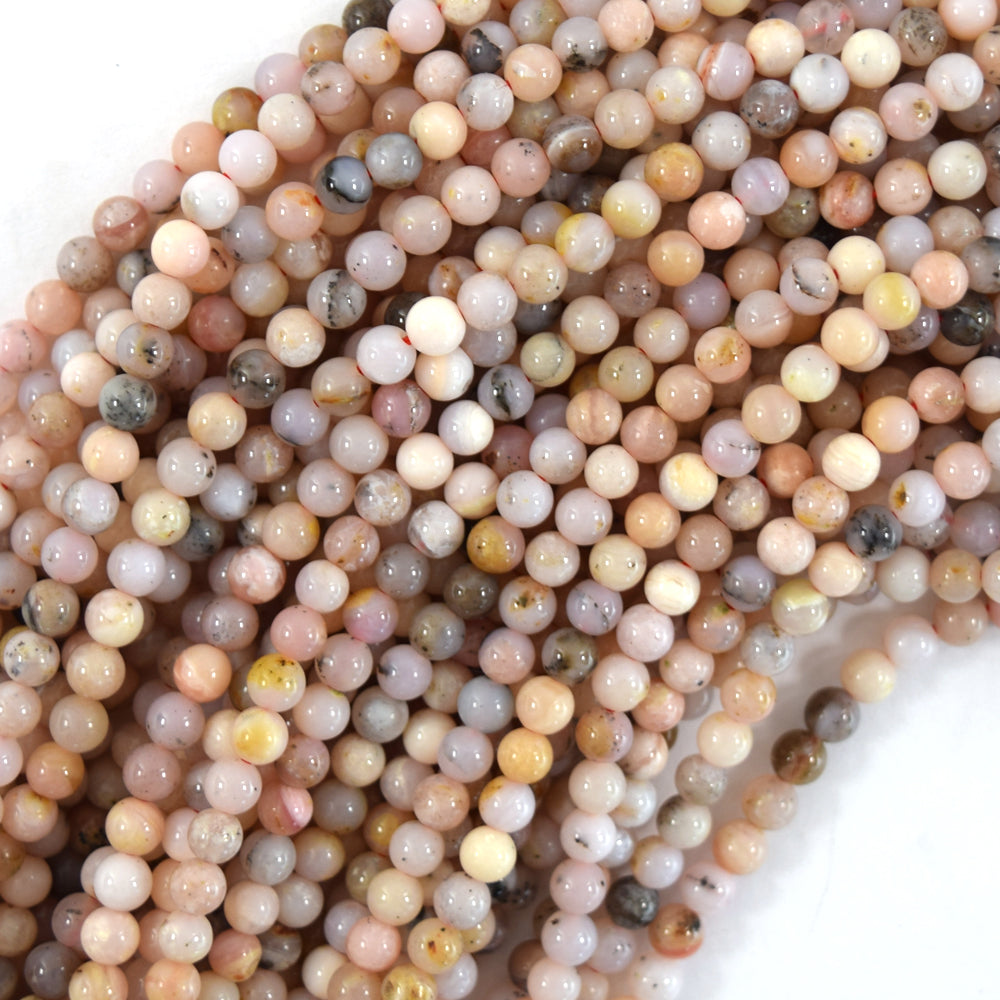 Natural Peruvian Pink Opal Round Beads Gemstone 15.5" Strand 4mm 6mm 8mm 10mm S1 - Eagle Beadz