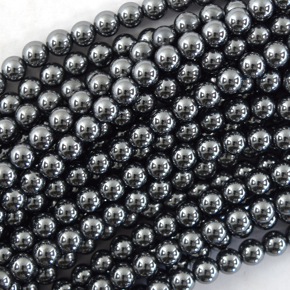 Silver Terahertz Round Beads Gemstone 15" Strand 6mm 8mm 10mm