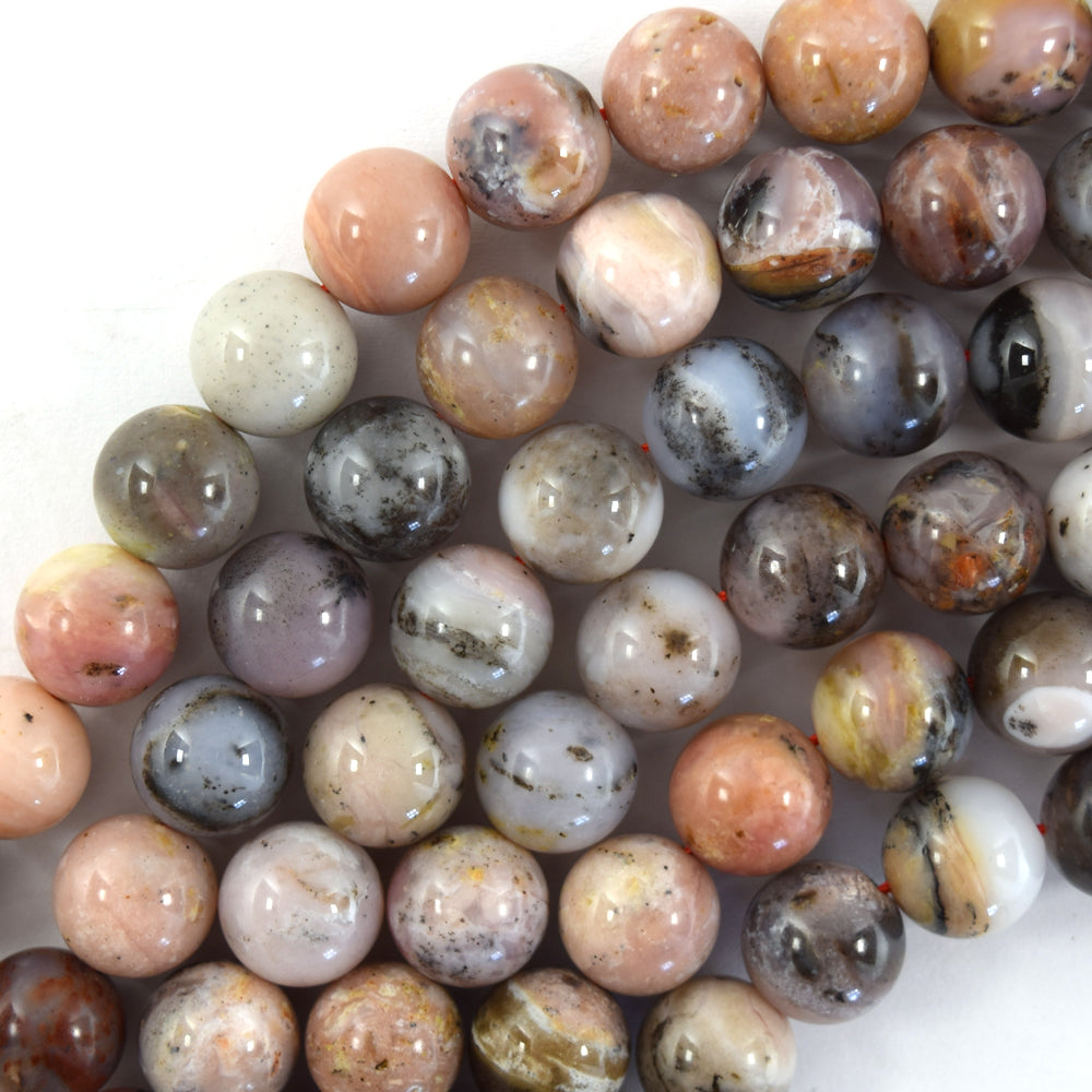 Natural Peruvian Pink Opal Round Beads Gemstone 15.5" Strand 4mm 6mm 8mm 10mm S1 - Eagle Beadz