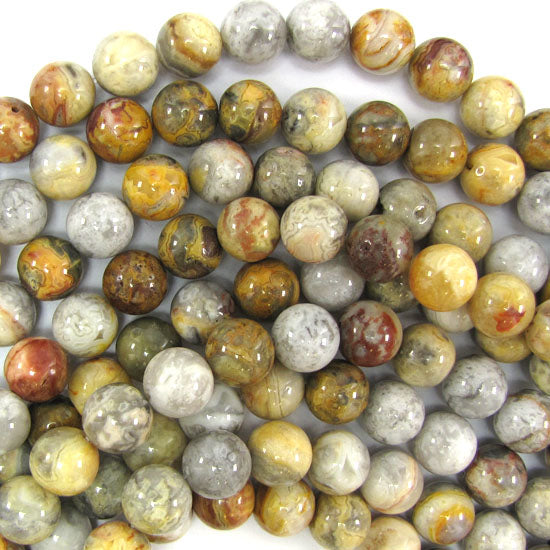 Natural Crazy Lace Agate Round Beads Gemstone 15" Strand 4mm 6mm 8mm 10mm 12mm - Eagle Beadz
