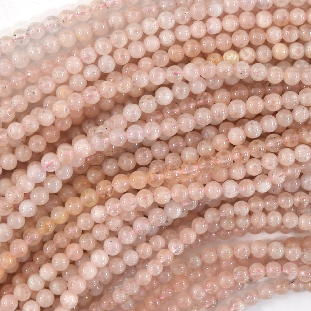 Natural Light Pink Morganite Round Beads 15.5" Beryl 4mm 6mm 8mm - Eagle Beadz
