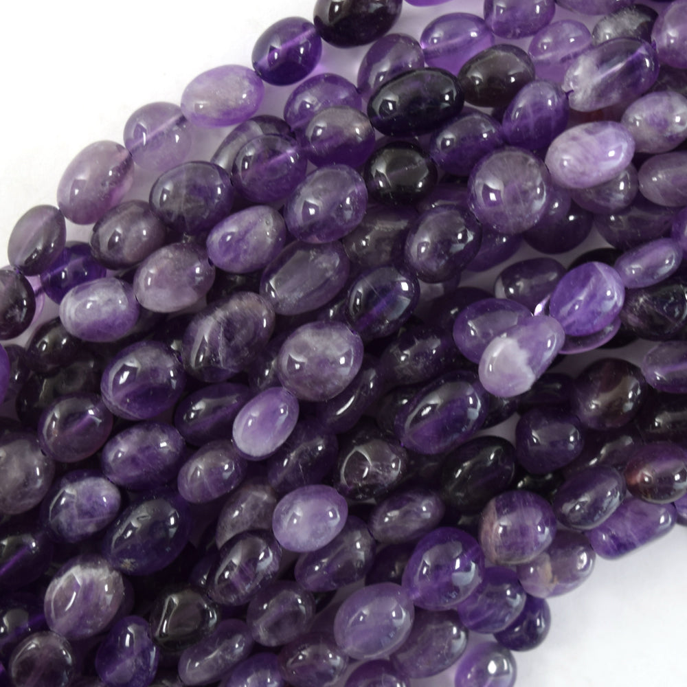 Natural Purple Amethyst Pebble Nugget Beads 15.5" Strand 6mm -8mm, 8mm - 10mm - Eagle Beadz
