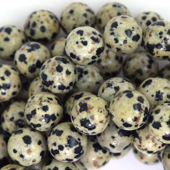 Natural Dalmatian Jasper Round Beads Gemstone 15" Strand 4mm 6mm 8mm 10mm 12mm - Eagle Beadz