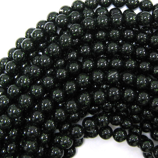 Green Goldstone Round Beads 14.5" Strand Sandstone 4mm 6mm 8mm 10mm 12mm - Eagle Beadz