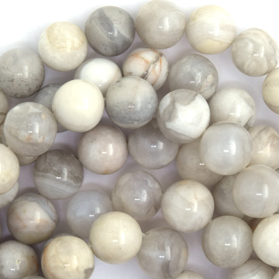 Natural Cream Crazy Lace Agate Round Beads 15" Strand 4mm 6mm 8mm 10mm 12mm - Eagle Beadz