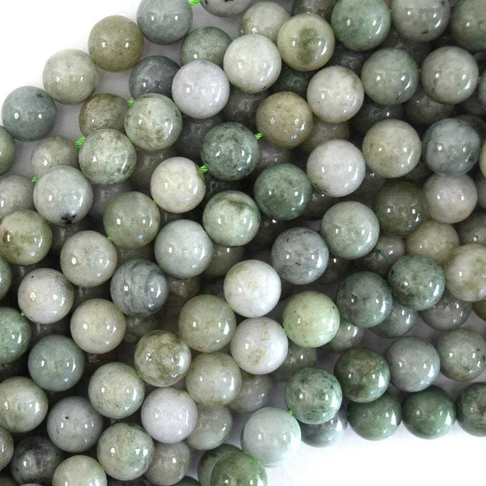 Natural Burma Jadeite Jade Round Beads 15.5" Strand 4mm 6mm 8mm 10mm 12mm S3 - Eagle Beadz