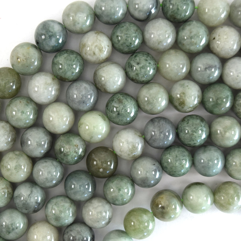 Natural Burma Jadeite Jade Round Beads 15.5" Strand 4mm 6mm 8mm 10mm 12mm S3 - Eagle Beadz