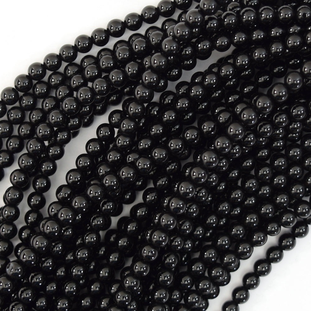 AA Black Onyx Round Beads 15" 2mm 3mm 4mm 6mm 8mm 10mm 12mm 14mm 16mm 18mm 20mm - Eagle Beadz