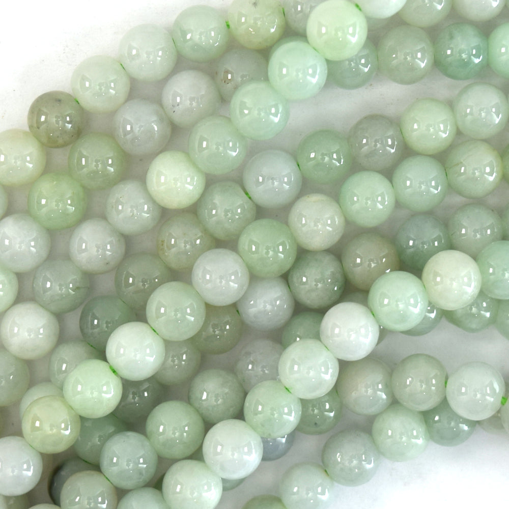 Natural Burma jadeite Jade Round Beads 15.5"Burmese 3mm 4mm 6mm 8mm 10mm 12mm S2 - Eagle Beadz