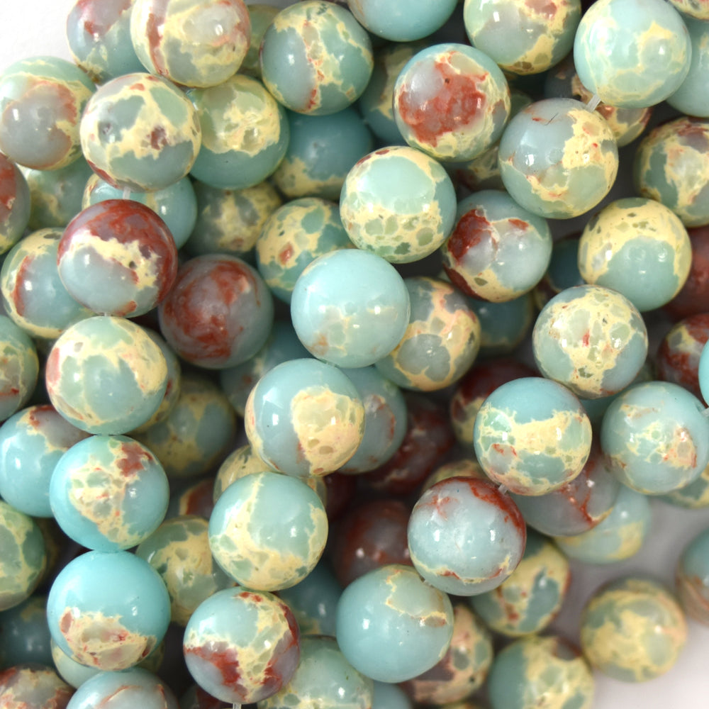 Synthetic Blue Sea Sediment Jasper Round Beads 15" 4mm 6mm 8mm 10mm 12mm - Eagle Beadz