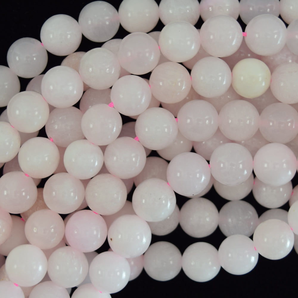 Natural Pink Mangano Calcite Round Beads Gemstone 15.5" Strand 6mm 8mm 10mm - Eagle Beadz