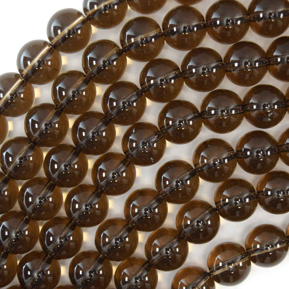 Smoky Quartz Round Beads Gemstone 15" Strand 4mm 6mm 8mm 10mm - Eagle Beadz