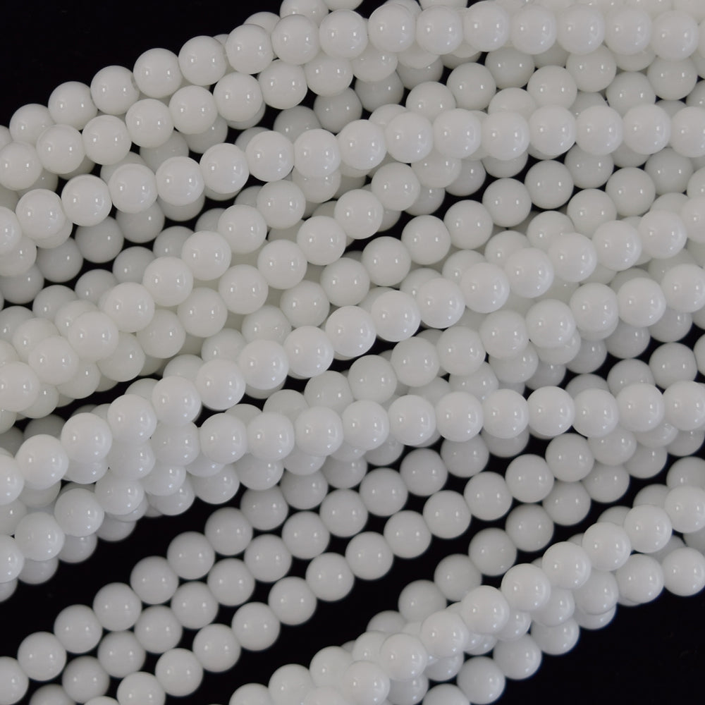 White Jade Round Beads Gemstone 15" Strand 4mm 6mm 8mm 10mm 12mm - Eagle Beadz