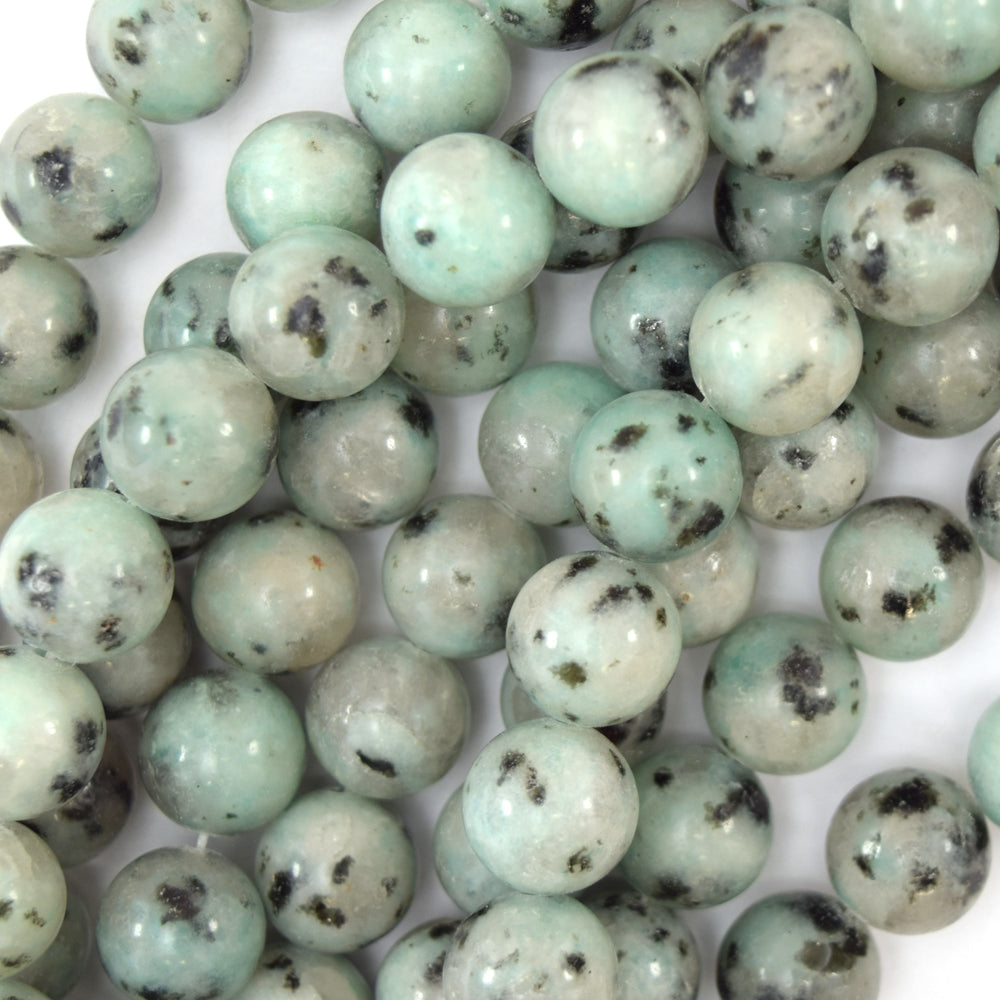 Natural Blue Kiwi Jasper Round Beads 15" Strand Sesame Jasper 6mm 8mm 10mm