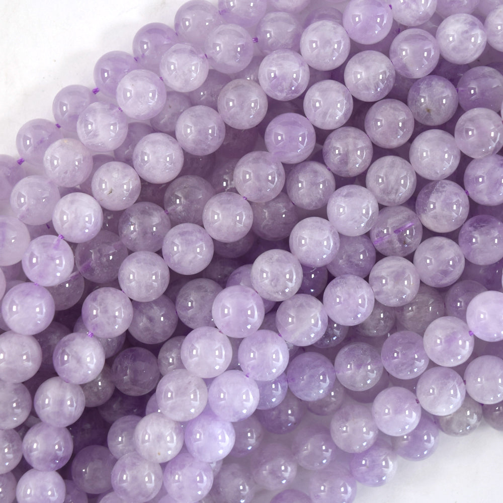 AA Natural Light Purple Amethyst Round Beads 15.5 Strand 6mm 8mm 10mm S2 - Eagle Beadz
