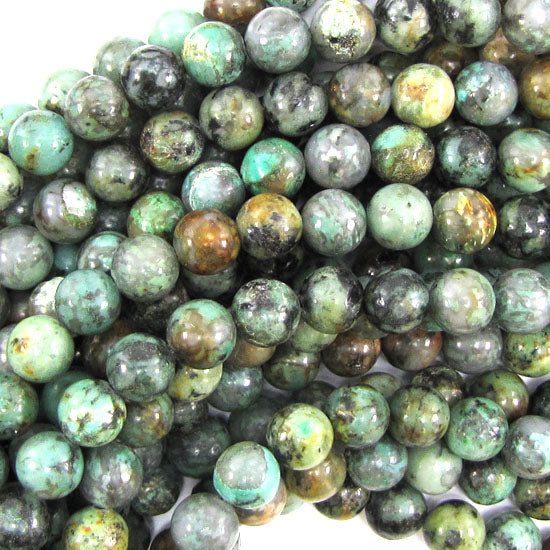 Natural Green African Turquoise Round Beads 15.5" Strand 4mm 6mm 8mm 10mm 12mm