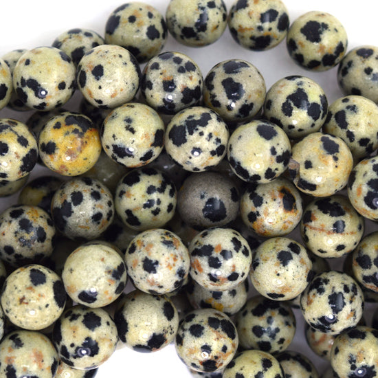 Natural Dalmatian Jasper Round Beads Gemstone 15" Strand 4mm 6mm 8mm 10mm 12mm - Eagle Beadz