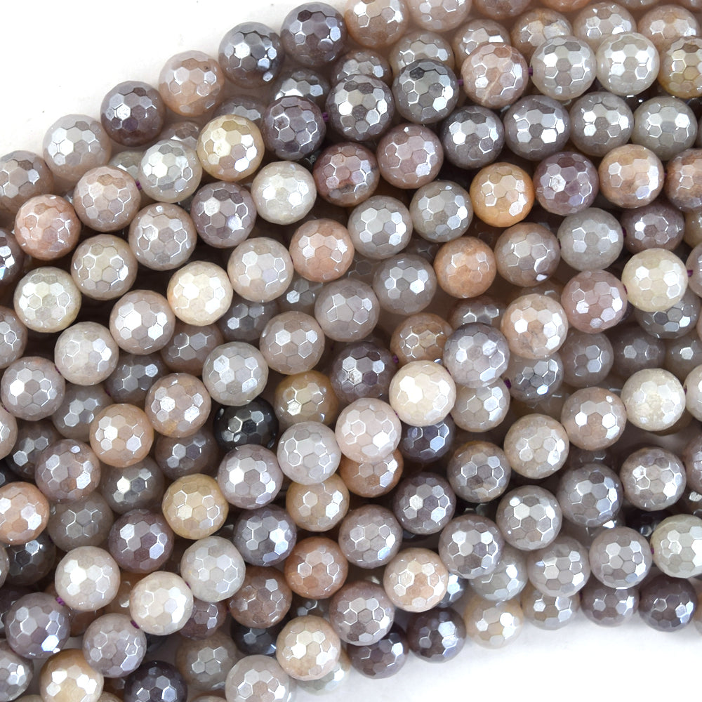 Mystic Titanium Faceted Lavender Crystal Quartz Round Beads 15" 6mm 8mm 10mm - Eagle Beadz