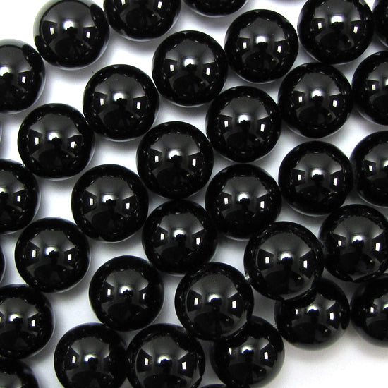 AA Black Onyx Round Beads 15" 2mm 3mm 4mm 6mm 8mm 10mm 12mm 14mm 16mm 18mm 20mm - Eagle Beadz