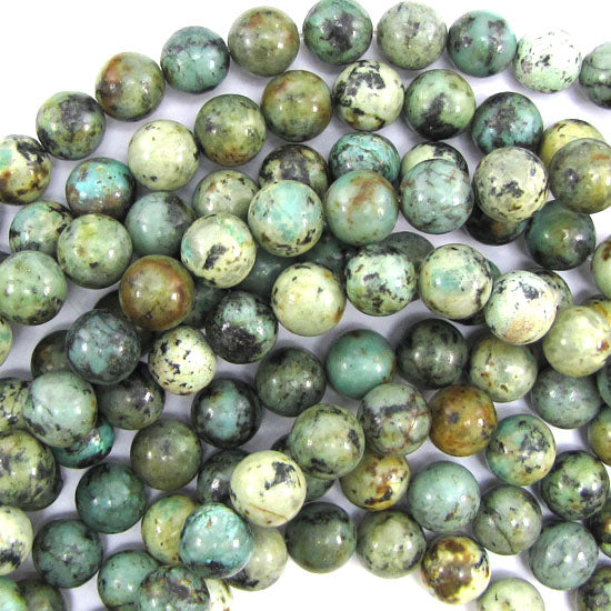 Natural Green African Turquoise Round Beads 15.5" Strand 4mm 6mm 8mm 10mm 12mm