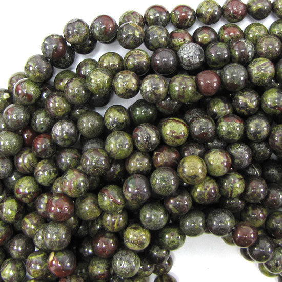 Natural Dragon Blood Jasper Round Beads 15" Strand 4mm 6mm 8mm 10mm 12mm - Eagle Beadz