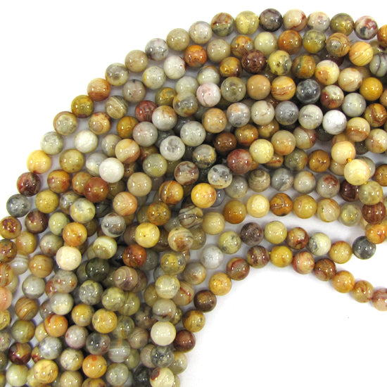 Natural Crazy Lace Agate Round Beads Gemstone 15" Strand 4mm 6mm 8mm 10mm 12mm - Eagle Beadz