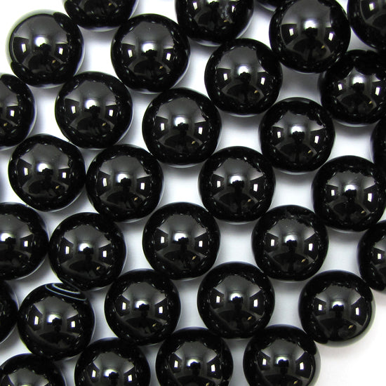 AA Black Onyx Round Beads 15" 2mm 3mm 4mm 6mm 8mm 10mm 12mm 14mm 16mm 18mm 20mm - Eagle Beadz