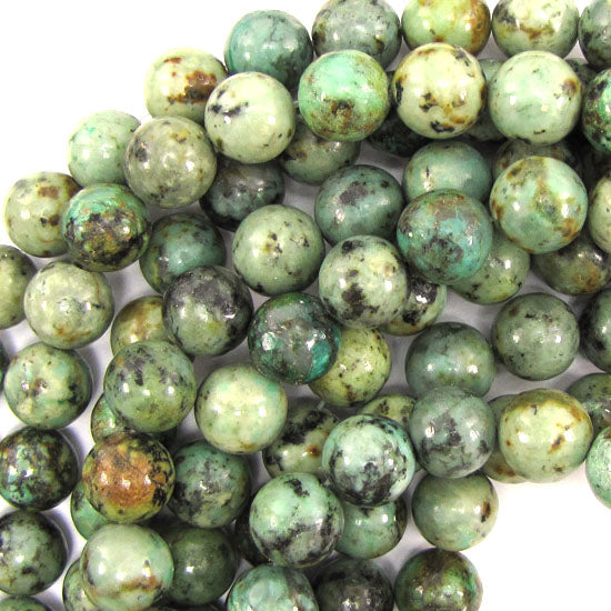 Natural Green African Turquoise Round Beads 15.5" Strand 4mm 6mm 8mm 10mm 12mm