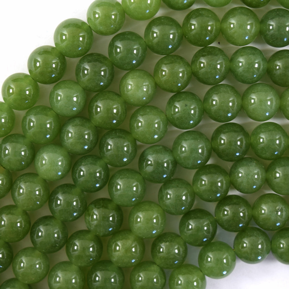 Canadian Light Green Jade Round Beads Gemstone 15" Strand 6mm 8mm 10mm S2 - Eagle Beadz