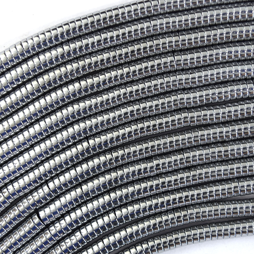 Silver Hematite Heishi Disc Beads Gemstone 15.5" Strand 3mm 4mm 6mm 8mm - Eagle Beadz