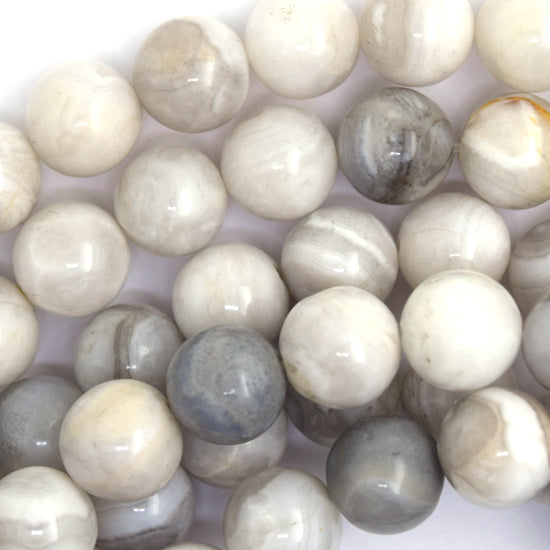Natural Cream Crazy Lace Agate Round Beads 15" Strand 4mm 6mm 8mm 10mm 12mm - Eagle Beadz