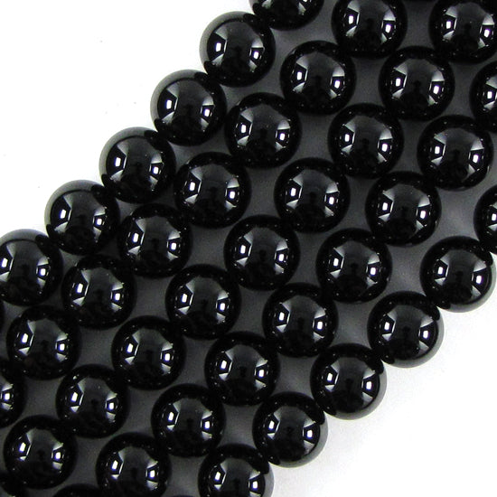 AA Black Onyx Round Beads 15" 2mm 3mm 4mm 6mm 8mm 10mm 12mm 14mm 16mm 18mm 20mm - Eagle Beadz