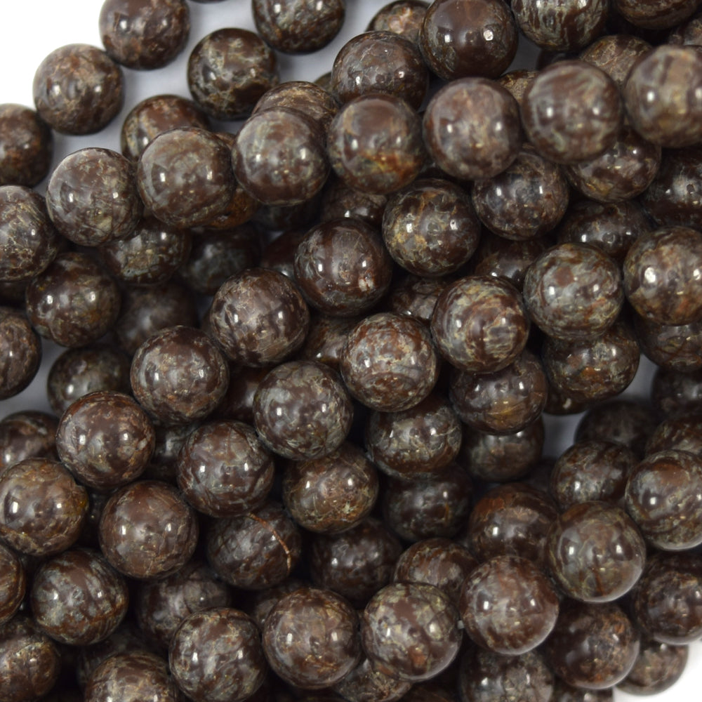 Natural Brown Coffee Jasper Round Beads Gemstone 15" Strand 6mm 8mm 10mm 12mm - Eagle Beadz