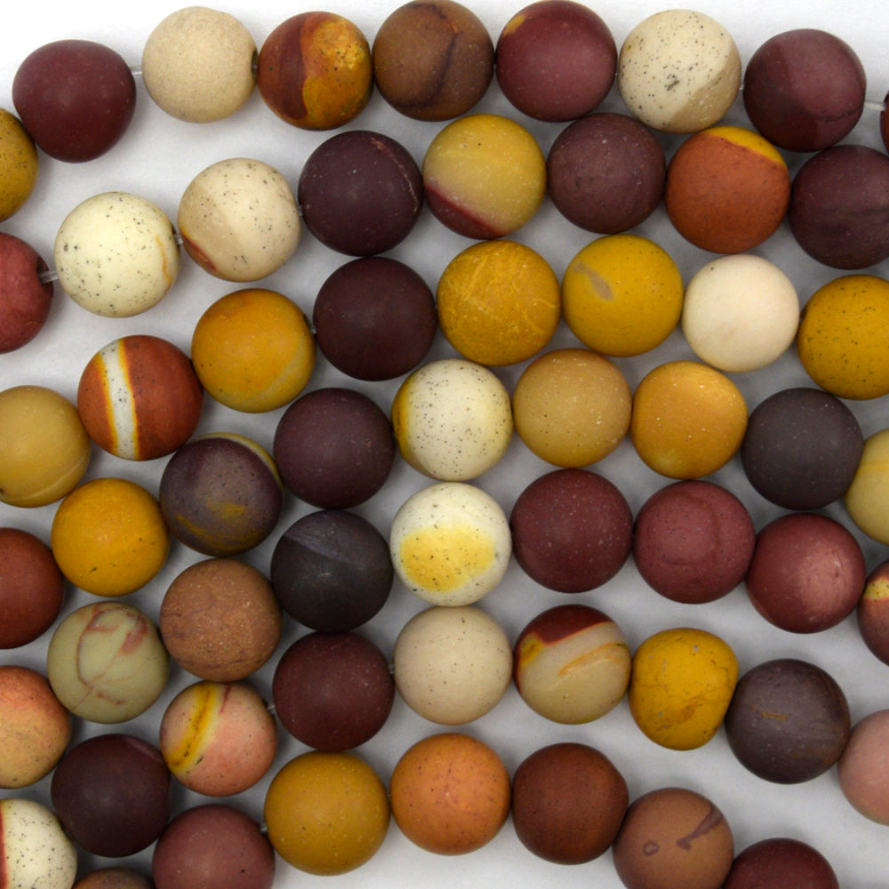 Natural Matte Mookaite Round Beads 15" Strand Mookite 4mm 6mm 8mm 10mm 12mm