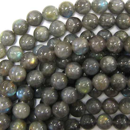 Natural Gray Labradorite Round Beads 15" Strand 4mm 6mm 8mm 10mm S1 - Eagle Beadz