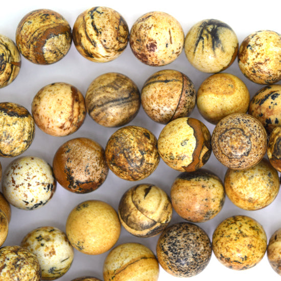 Natural Picture Jasper Round Beads Gemstone 15" Strand 4mm 6mm 8mm 10mm 12mm - Eagle Beadz