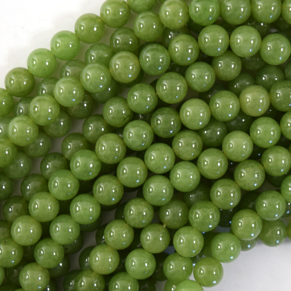 Canadian Light Green Jade Round Beads Gemstone 15" Strand 6mm 8mm 10mm S2 - Eagle Beadz
