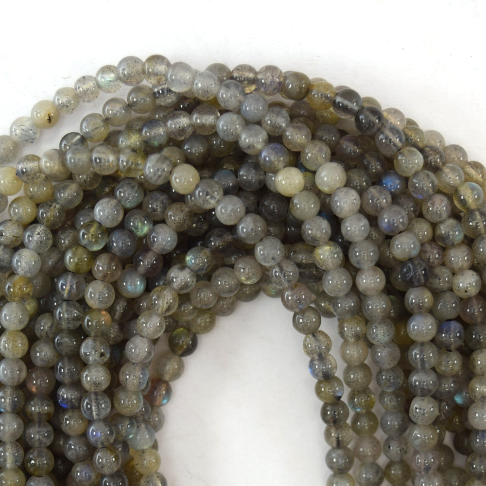 Natural Gray Labradorite Round Beads 15" Strand 4mm 6mm 8mm 10mm S1 - Eagle Beadz