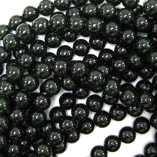 Green Goldstone Round Beads 14.5" Strand Sandstone 4mm 6mm 8mm 10mm 12mm - Eagle Beadz
