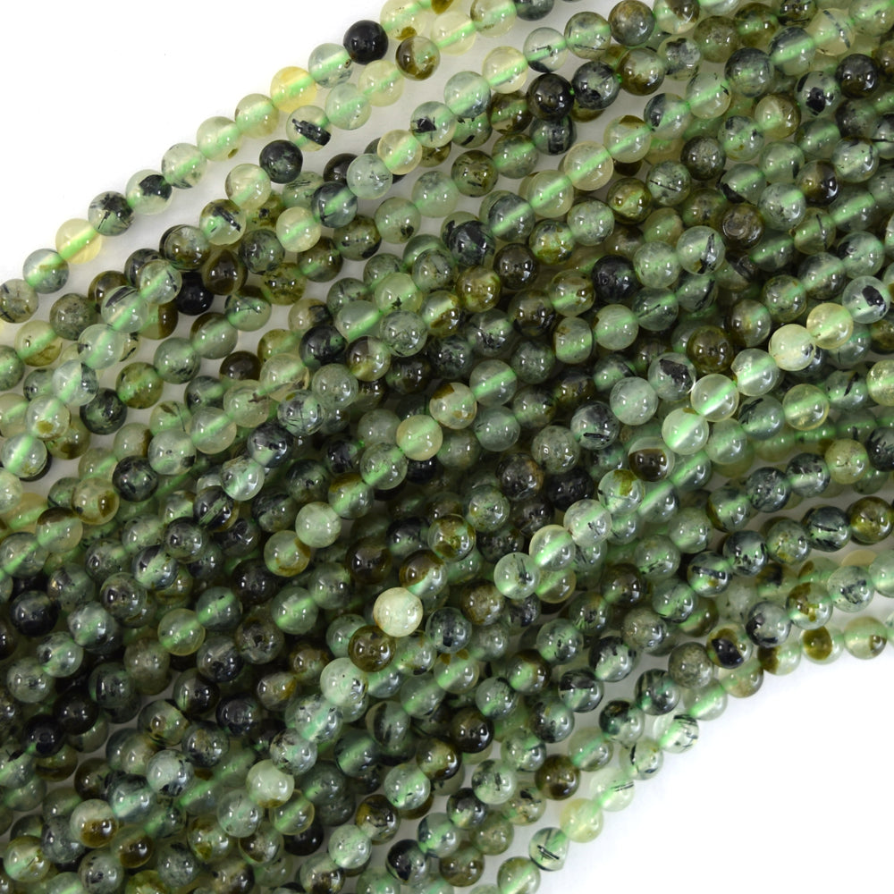 Natural Green Prehnite Round Beads Gemstone 15.5" 4mm 6mm 8mm 10mm 12mm S1 - Eagle Beadz