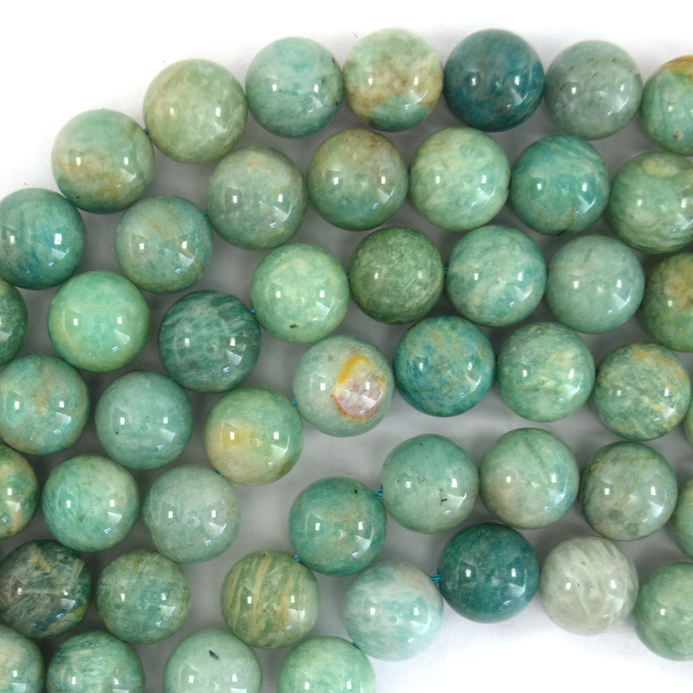 Natural Green Amazonite Round Beads Gemstone 15" Strand 6mm 8mm 10mm