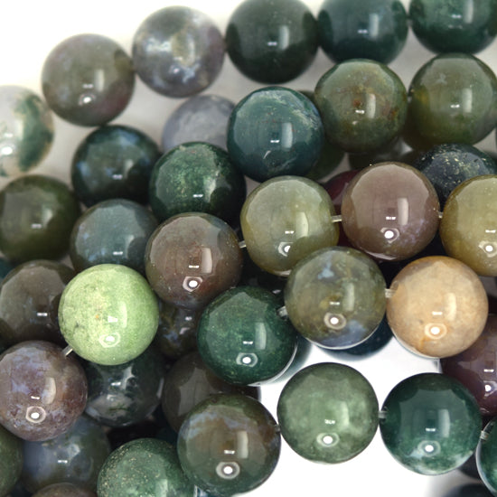 Natural Indian Agate Round Beads 15" Strand 4mm 6mm 8mm 10mm 12mm Fancy Jasper