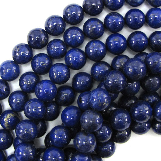 Blue Lapis Lazuli Round Beads 15" Strand 2mm 3mm 4mm 6mm 8mm 10mm 12mm 14mm - Eagle Beadz