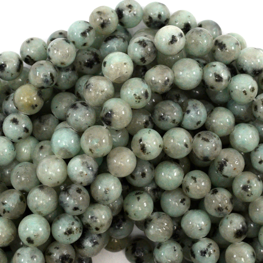 Natural Blue Kiwi Jasper Round Beads 15" Strand Sesame Jasper 6mm 8mm 10mm