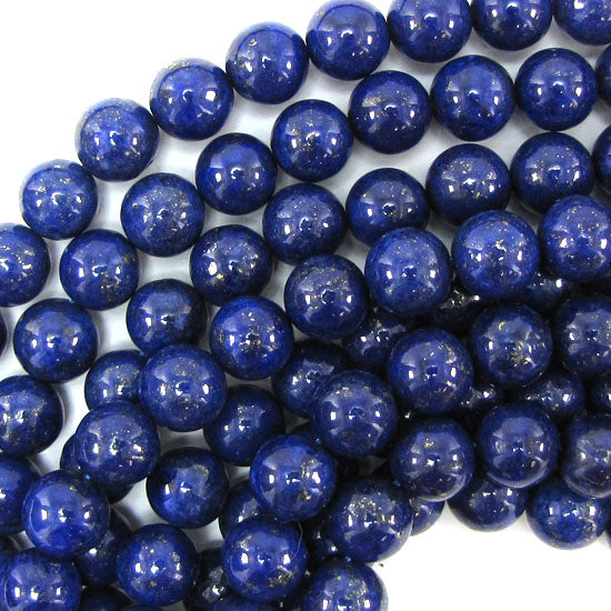Blue Lapis Lazuli Round Beads 15" Strand 2mm 3mm 4mm 6mm 8mm 10mm 12mm 14mm - Eagle Beadz