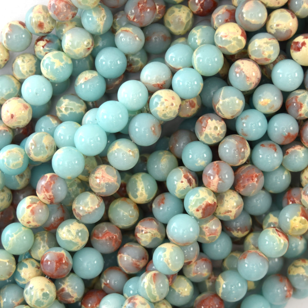Synthetic Blue Sea Sediment Jasper Round Beads 15" 4mm 6mm 8mm 10mm 12mm - Eagle Beadz