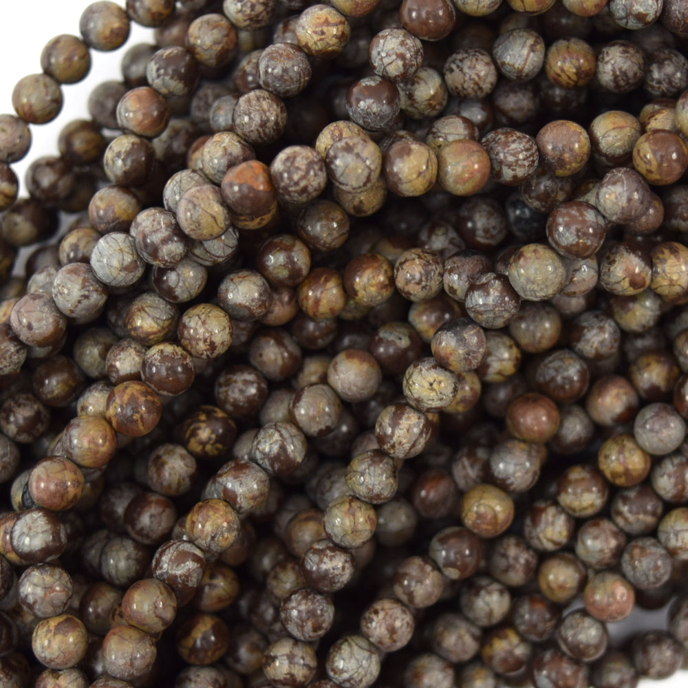 Natural Brown Coffee Jasper Round Beads Gemstone 15" Strand 6mm 8mm 10mm 12mm - Eagle Beadz