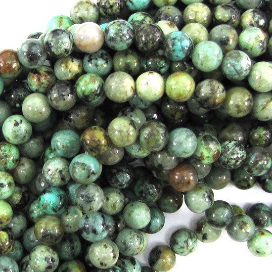 Natural Green African Turquoise Round Beads 15.5" Strand 4mm 6mm 8mm 10mm 12mm