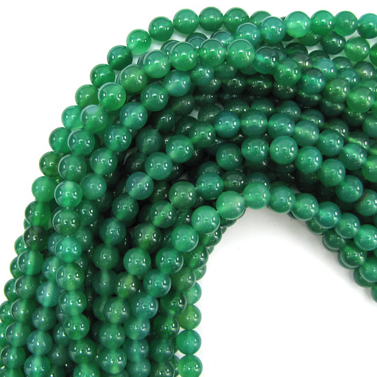 AA Green Onyx Round Beads Gemstone 15" Strand 4mm 6mm 8mm 10mm 12mm - Eagle Beadz